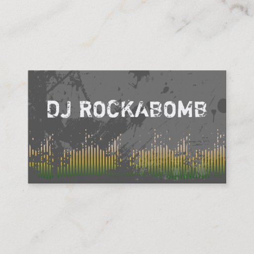 Customizable Dj Business Cards Yellow Music Bars