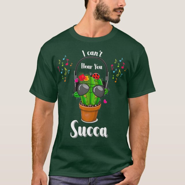 Dj Cactus With Headphones And Sunglasses Plant T-Shirt (Front)