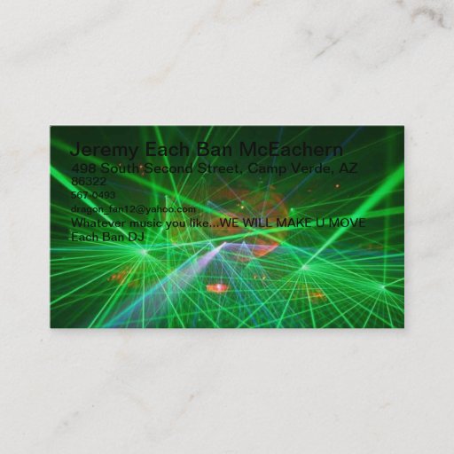 Customizable Dj Card Business Card