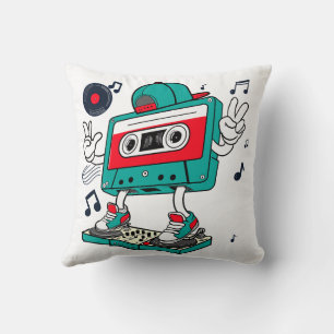 DJ cassette tape Throw Pillow