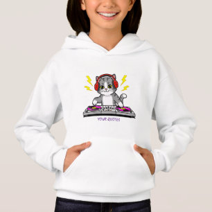 DJ Cat Cartoon – Cool Music Lover Illustration Hoodie