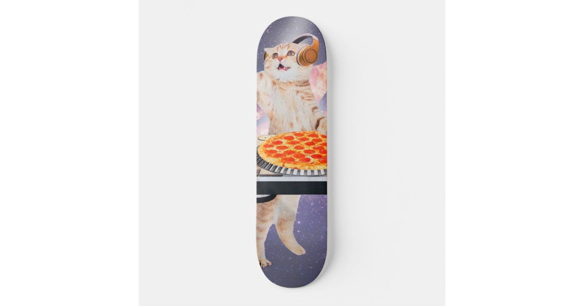 Galaxy Space Pizza Cat DJ Decks Pussy Cat Kitten Cute Funny 