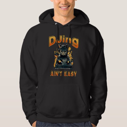 DJ Cat DJing Hip Pop Music Kitty Techno Headphones Hoodie