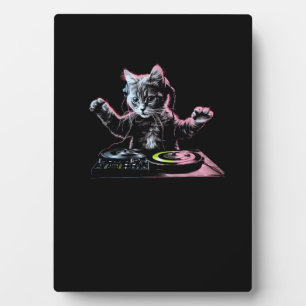 DJ Cat Funny DJ Equipment Drawer Cute Cat Women Me Plaque