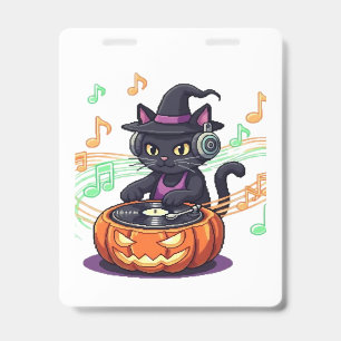 Dj cat halloween Oversized T-Shirt Badge