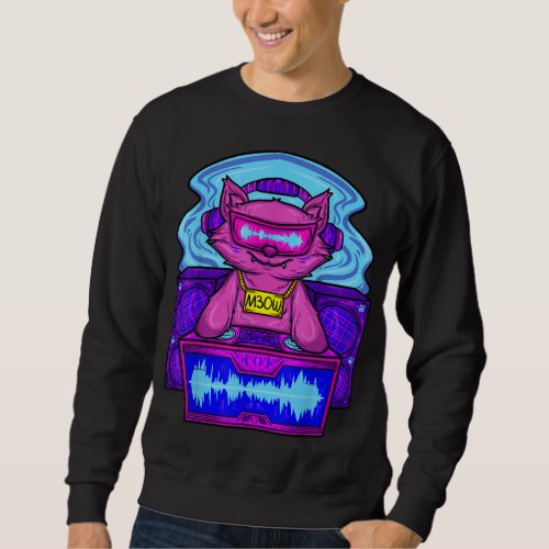 DJ Cat Music Lover Cat Lover Sound House Sweatshirt