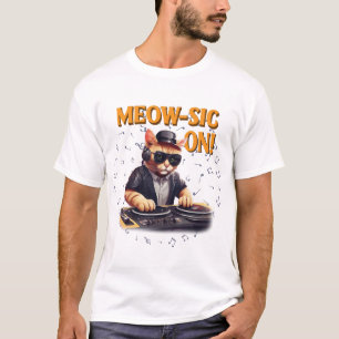 DJ Cat Tee  Cat Playing Guitar Shirt  Funny Cat