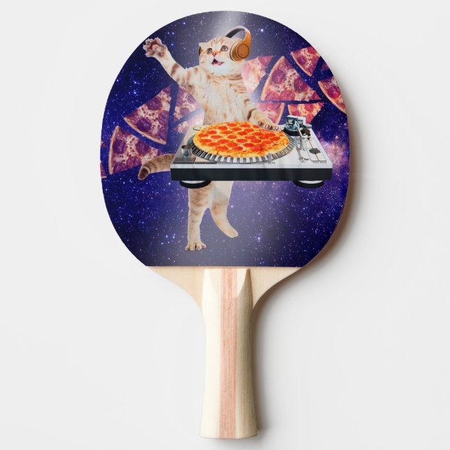 DJ Cat Turntable Mixer Ping Pong Paddle (Front)
