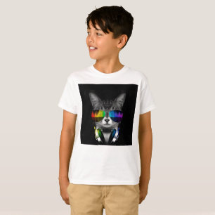 DJ cat with sunglasses and headphones T-Shirt