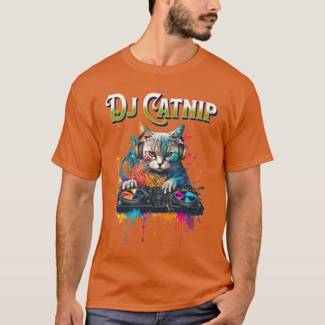 DJ Catnip Funny Audio Wave House Music gift boy T-Shirt (Front)