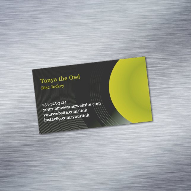 DJ CD Background Business Card Magnet (In Situ)