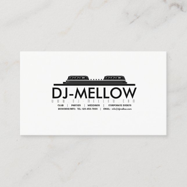 DJ CD Turntable Business Card (Front)