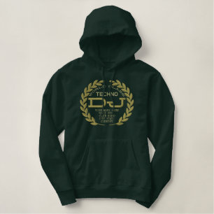 DJ Classic Laurels to Personalize Style Name Year! Embroidered Hoodie