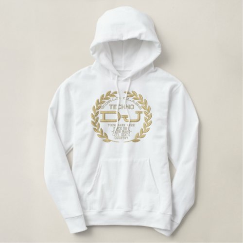 DJ Classic Laurels to Personalize Style Name Year Embroidered Hoodie