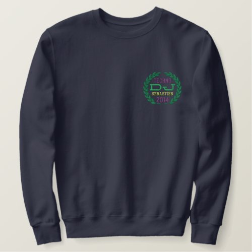 DJ Classic Laurels to Personalize Style Name Year Embroidered Sweatshirt