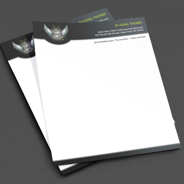 DJ Club Music Letterhead Template (Creator Uploaded)