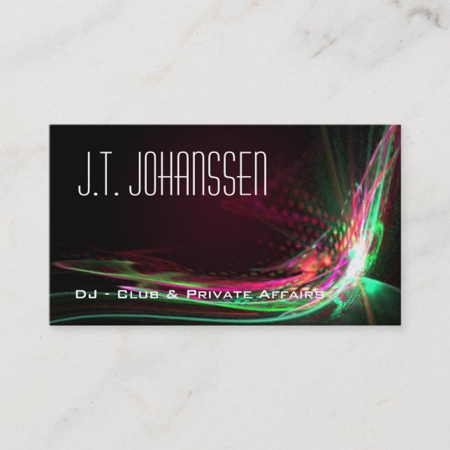 DJ - Color Explosion Professional Business Cards (Front)