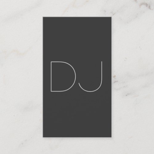 DJ Contemporary Grey Vertical Clean Business Card