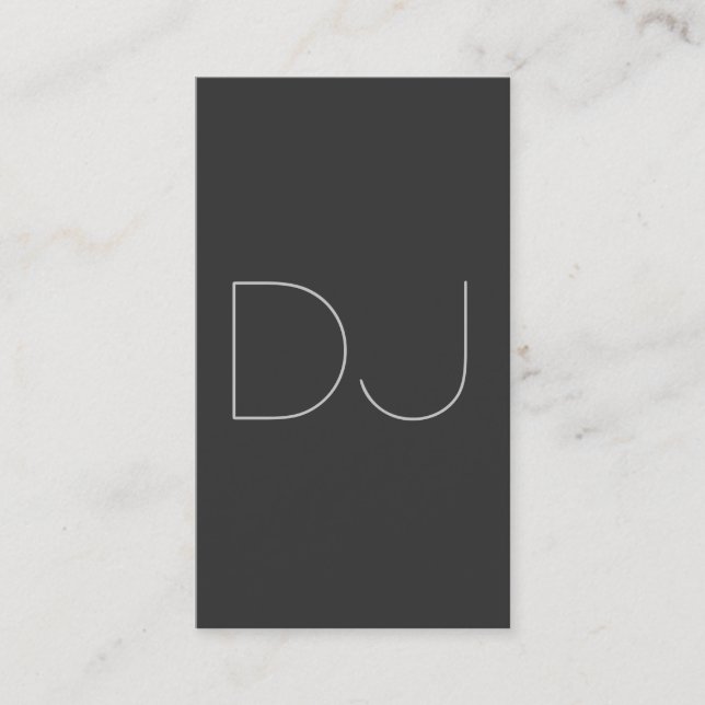 DJ Contemporary Grey Vertical Clean Business Card (Front)