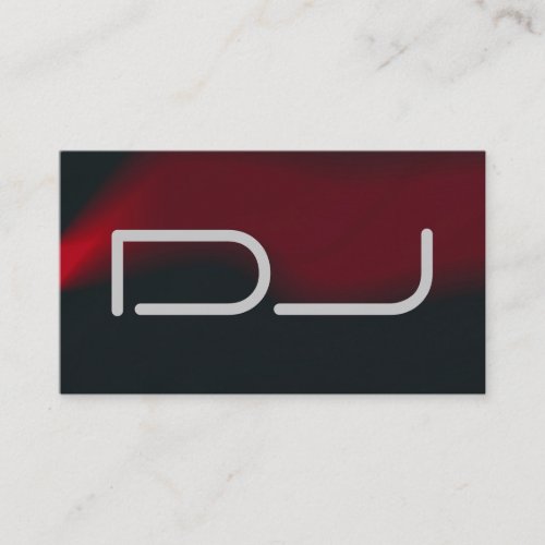 DJ Contemporary Stylish Red Black Grey Business Card