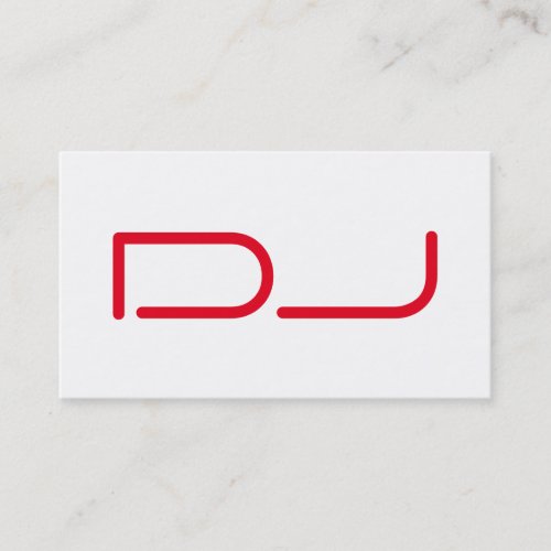 DJ Contemporary Stylish White Red Business Card
