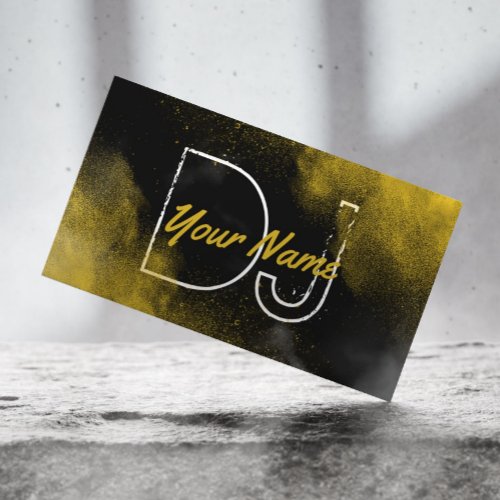 DJ Cool Gold Powder Party Music Business Card