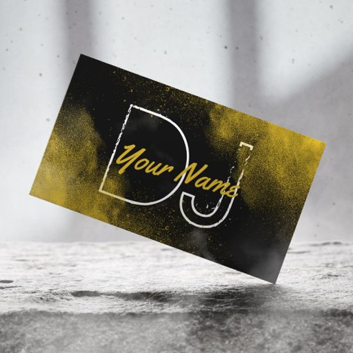 Customizable DJ Cool Gold Powder Party Music Business Card