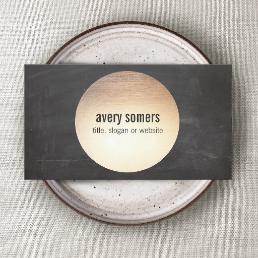 Customizable Unique Gold Circle Wood Modern Business Card