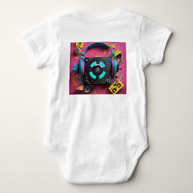 DJ culture Music Symbl For Kids Wear Baby Bodysuit (Back)