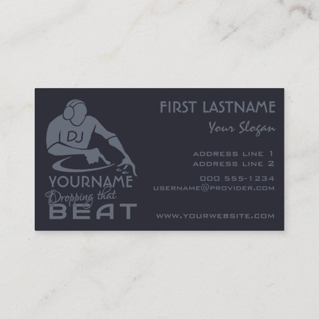 DJ custom business cards (Back)