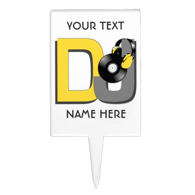 DJ custom cake topper (Front)