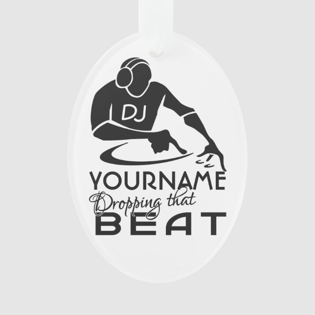 DJ custom color & monogram ornament (Front)