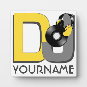 DJ custom color & monogram plaque