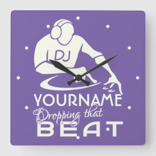 DJ custom color & monogram wall clock