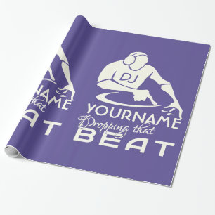 DJ custom colour & monogram wrapping paper