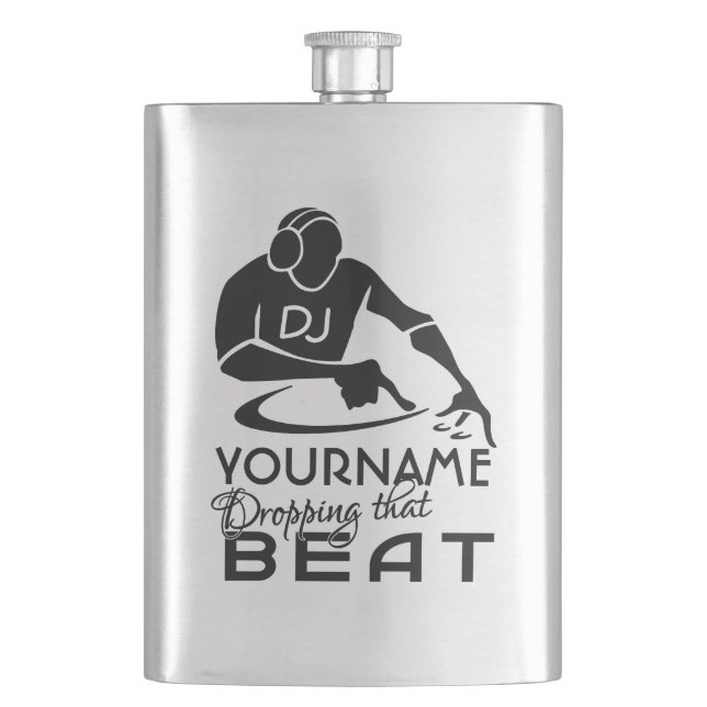 DJ custom monogram flask (Front)