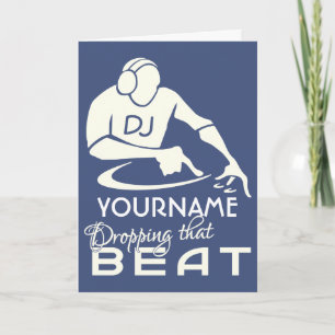 DJ custom name & color greeting card