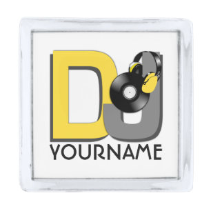 DJ custom name & color lapel pin