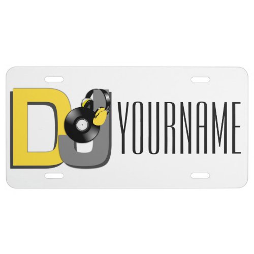 DJ custom name  color license plate