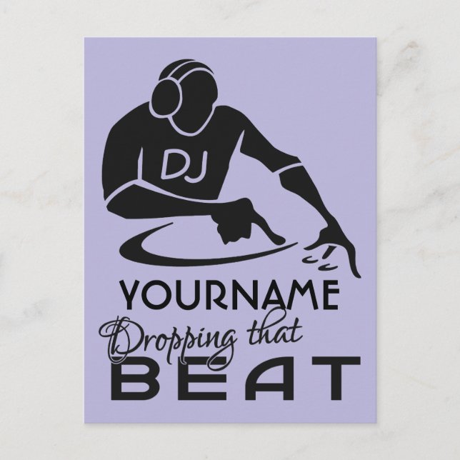 DJ custom name & color postcard (Front)