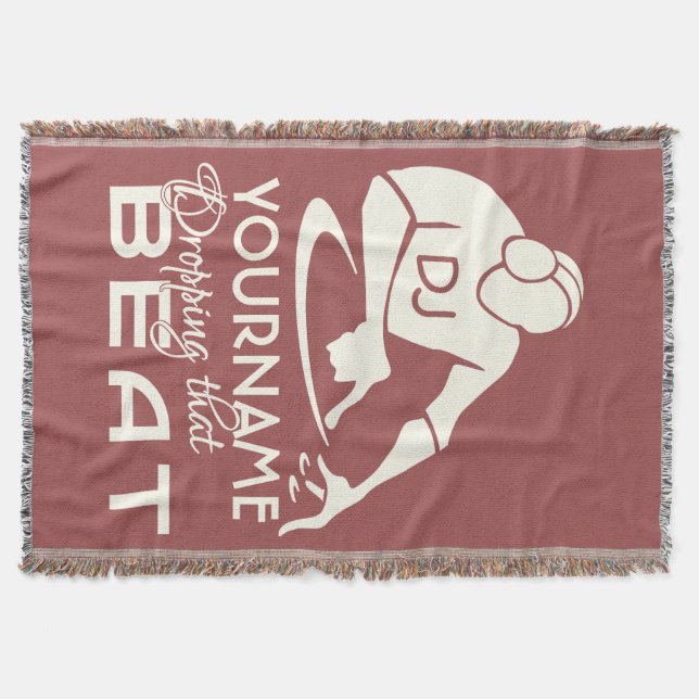 DJ custom name & color throw blanket (Front)