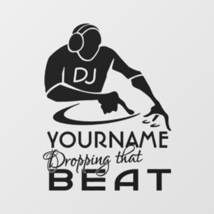 DJ custom name Window Cling