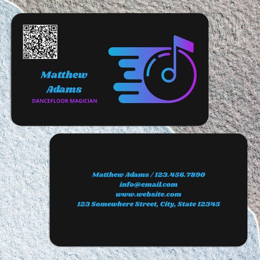 Customizable DJ Custom QR Code Business Card
