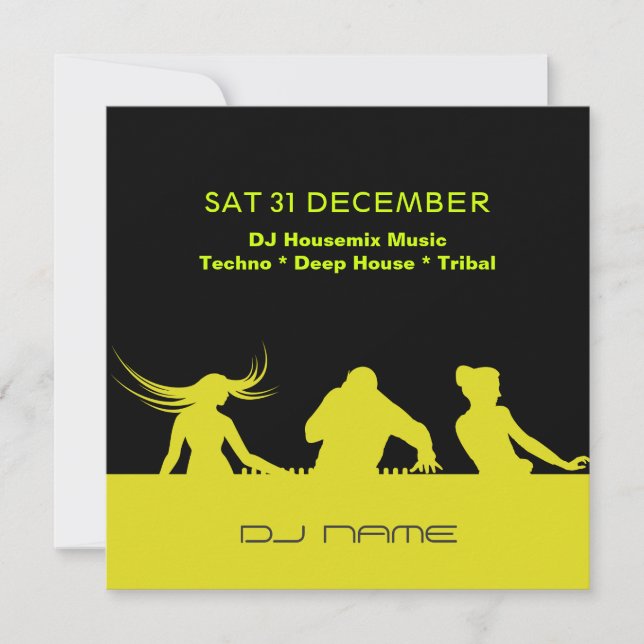 DJ Customizable Party Personalized Invitation (Front)