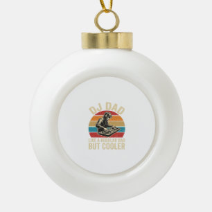 DJ Dad But Cooler Vintage Sunset Vector Design_1 Ceramic Ball Christmas Ornament