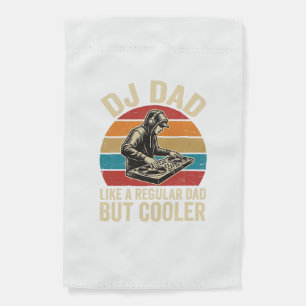 DJ Dad But Cooler Vintage Sunset Vector Design_1 Garden Flag