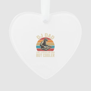 DJ Dad But Cooler Vintage Sunset Vector Design_1 Ornament
