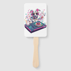 DJ Dalmatian � EDM Rave Party Dog Hand Fan