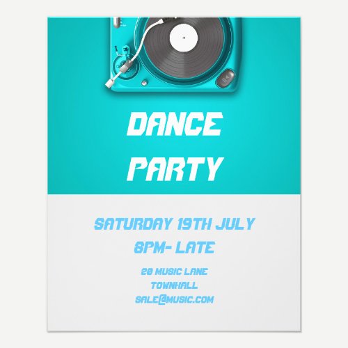 DJ Dance Party Retro Nightclub disco Flyer