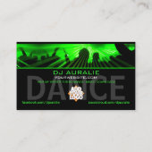 DJ Dance Rave Lasers Club Business Card (Back)